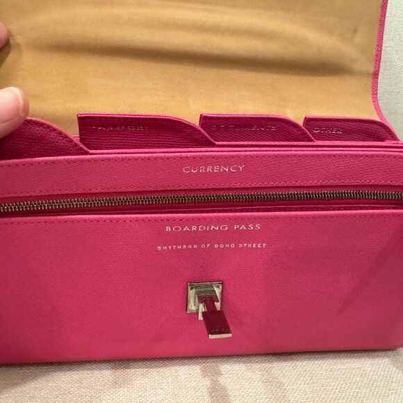 Smythson of Bond Street Travel Wallet in Pink - Picture 2 of 3